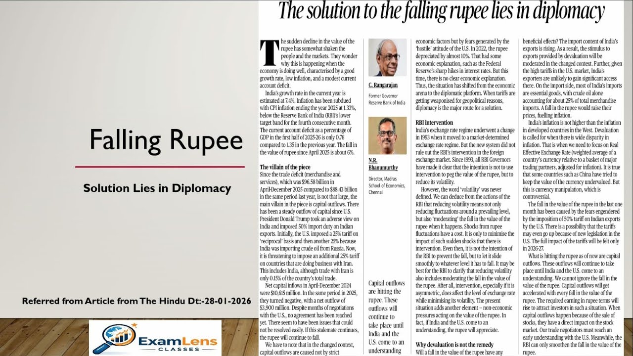 Falling Rupee- Solution lies in Diplomacy, General Studies (Economy)