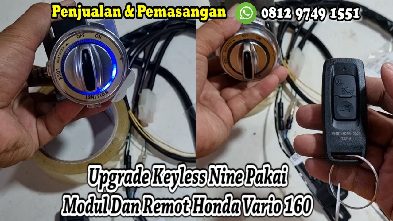 Keyless Nine Ganti Modul Pakai Remot Honda Vario 160 Buat Pasang Ke Yamaha Mio || Ahli Kunci Cirebon