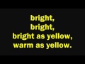 The Innocence Mission - Bright As Yellow (Lyrics on Screen)