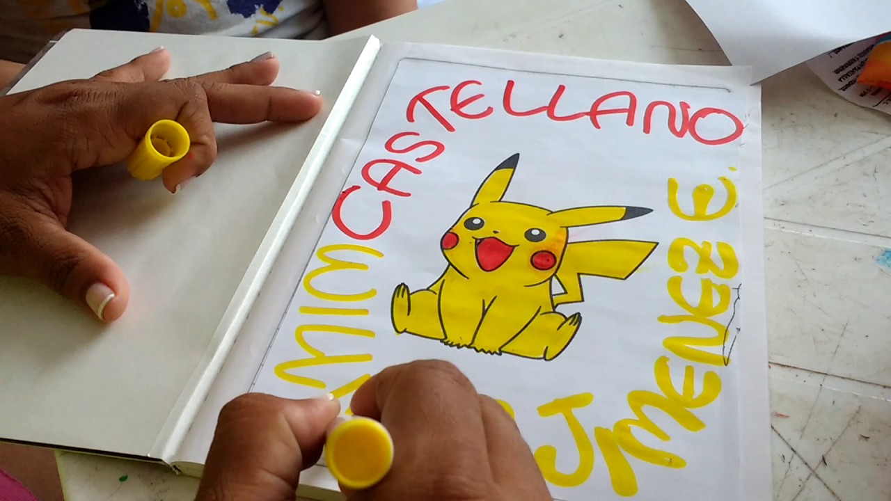 Cómo marcar cuadernos motivo Pikachu para niños. Fáciles rápidos y lindos.  - thptnganamst.edu.vn