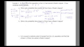 Binomial Probability Examples