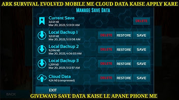 HOW TO APPLY ARK SURVIVAL MOBILE GMAIL CLOUD DATA IN YOUR GAME! SAVE CLOUD KAISE RESTORE KARE