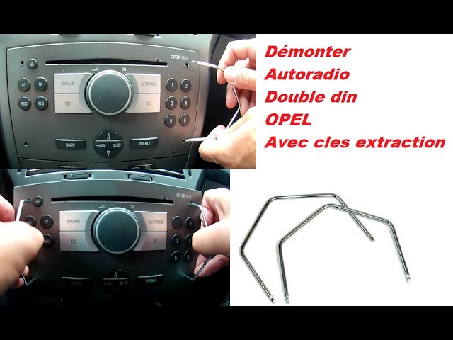 Disassemble OPEL double din radio with extraction keys 