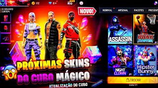 URGENTE!! PRÓXIMAS SKINS DA LOJA CUBO MÁGICO, INCUBADORA 3 EM 1, ANGELICAL E DUNK MASTER - FREE FIRE