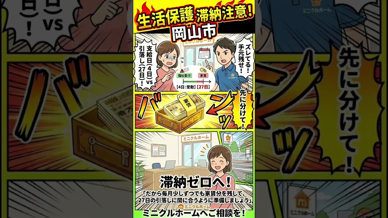 生活保護での家賃支払い、うっかり滞納に注意！ #生活保護 #賃貸 #岡山市