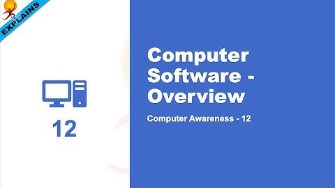 Computer Awareness 12 Computer Software Overview