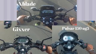 Pulsar 150 UG5 vs Xblade vs Gixxer-2018.