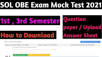 DU SOL OBE Exam Mock Test 2021 || Live How to Download | Question Paper / Upload Answer Sheet