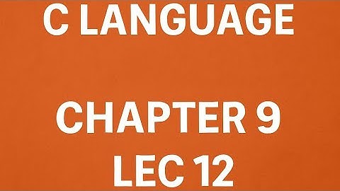 C language | lec 12