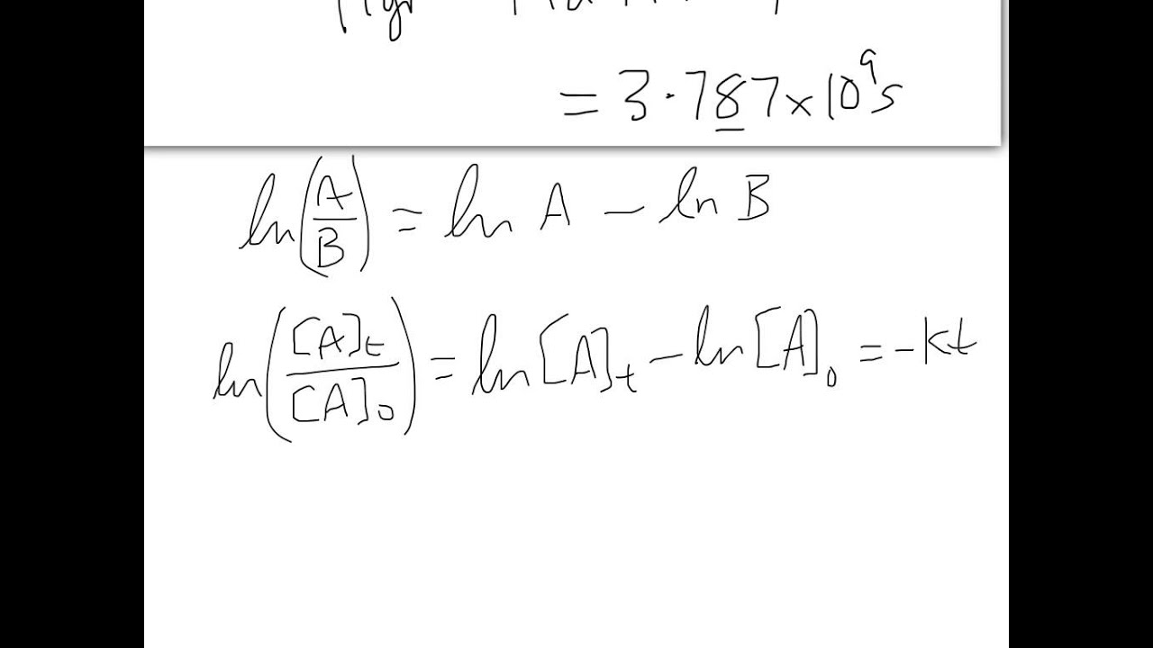 3 / 5 Lecture 15 Using a 1st order Integrated Rate