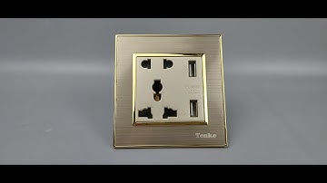 Ổ cắm đôi tích hợp USB Tenko TK-F66-B9-44 I Tenko.com.vn