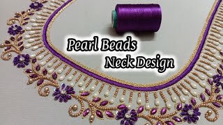 Pearl Beads Designer Blouse@MathusEmbroideryCrafts 