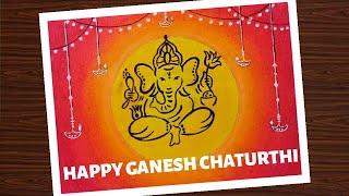 Ganesh chaturthi drawing step by step | How to draw Lord Ganesha | Drawing of Happy Ganesh chaturthi