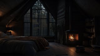 Sleep Instantly in 3 Minutes with Rain and Fireplace Sound | Deep Sleep Ambience in Rainy Forest