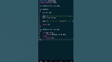 Calculate H.C.F using recursion in c++ #programming #subscribe #foryou #shorts