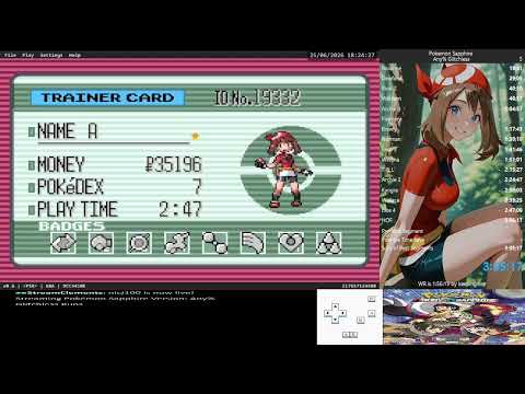 Pokemon Sapphire : 1st Runs Any% Glitchless
