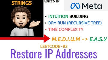 Restore IP Addresses | Recursive Tree | Diagram | META | Leetcode 93
