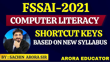 FSSAI Computer Classes | FSSAI Recruitment 2021 | FSSAI Computer Literacy MCQ | FSSAI Classes |