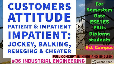 Customers attitude | patient & impatient | jockey | balking | reneging | cheater 🏭🏭 #industrial36