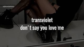 Watch Transviolet Dont Say You Love Me video