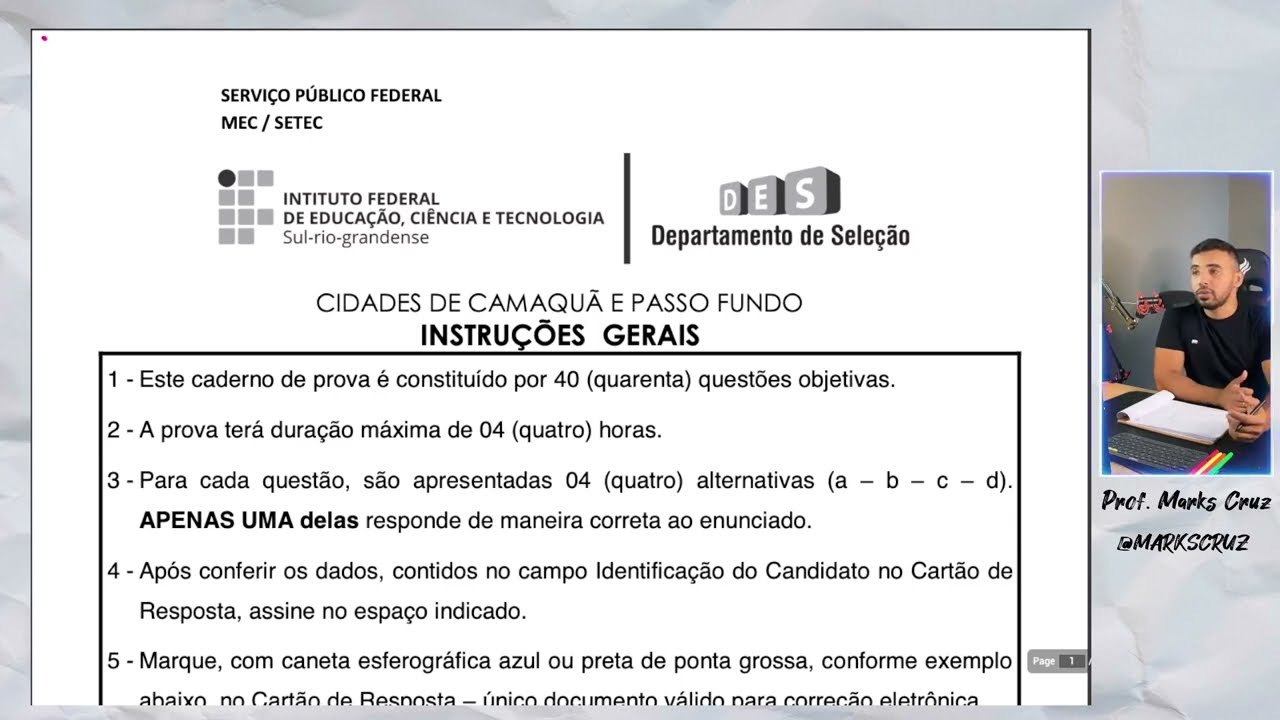 Correção da prova de Legislação IFSUL (Assistente de Aluno)