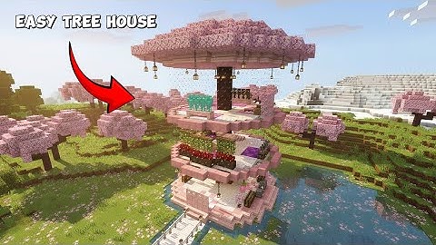 “How to Build a Cherry Blossom Survival House in Minecraft | Aesthetic & Easy Tutorial 