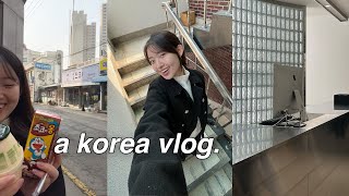 a korea vlog | reunited with family, convenience store trips, air premia, art/design in south korea