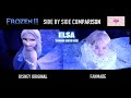 Real life Elsa in Ahtohallan side by side comparison FROZEN 2. Elsa turns into ice. Elsa white dress