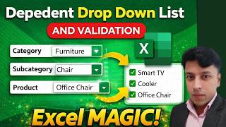 👉 Dependent Drop Down List in Excel 🔥 (Category → Subcategory → Product) + Data Validation Trick!