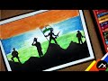 Independence day Drawing for kids with oil pastels || Indian army || ART XONE