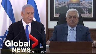 Netanyahu vows to continue strikes on Gaza as Palestinian president accuses Israel of war crimes