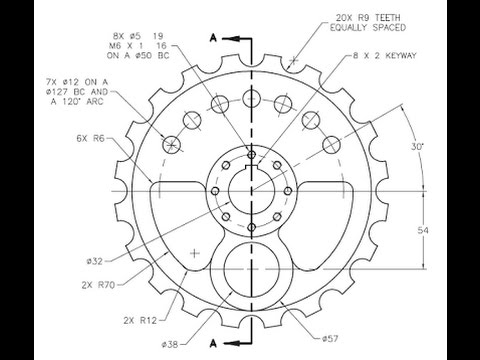 Autocad 2D Gear Practice YouTube