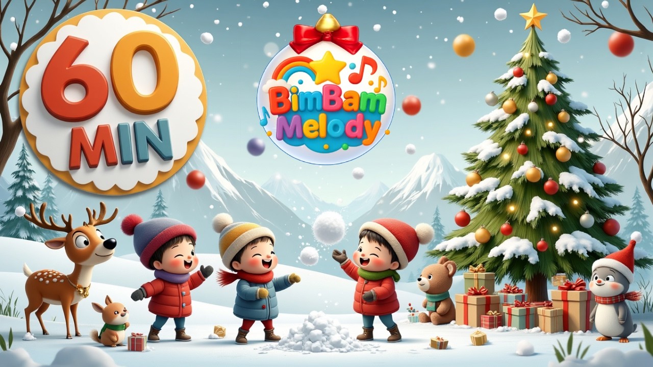 ⛷️ Zimowe Przeboje dla Dzieci | Świąteczny Mix 60 Minut 🎁 | BimBam Melody