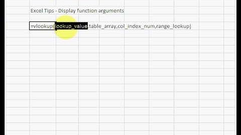 ExcelExperts.com - Excel Tips - Display function arguments