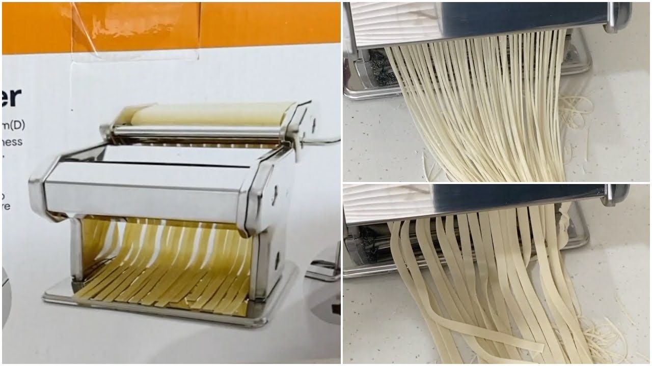 Delihom Pasta Maker - Stainless Steel Pasta Machine, Cutter