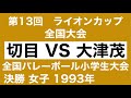 第13回ライオンカップ全国バレーボール小学生大会 女子 決勝 切目対大津茂 平成5年 1993年 全国大会 