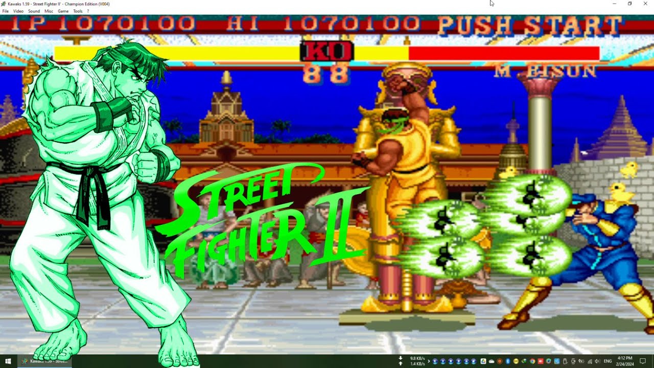 STREET FIGHTER ii CHAMPION EDITION SUPER GREEN RYU PLAYTHROUGH ARCADE ...