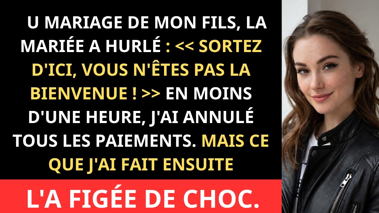 La lumière du flash m'a aveuglée, puis la salle entière s'est tue quand la mariée a hurlé : « Sortez, vous n'avez rien à faire ici ! » Devant soixante invités, ma propre belle-fille me montrait la...