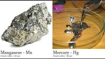 Manganese - Mn vs Mercury - Hg Comparing Element attributes Atoms