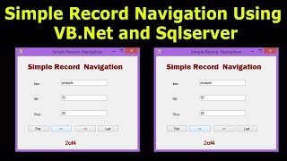 Records Navigation Using Vb.net and Sqlserver