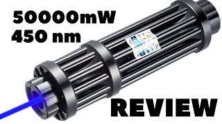 50W Blue Burning Laser Pointer Review (50000mW)