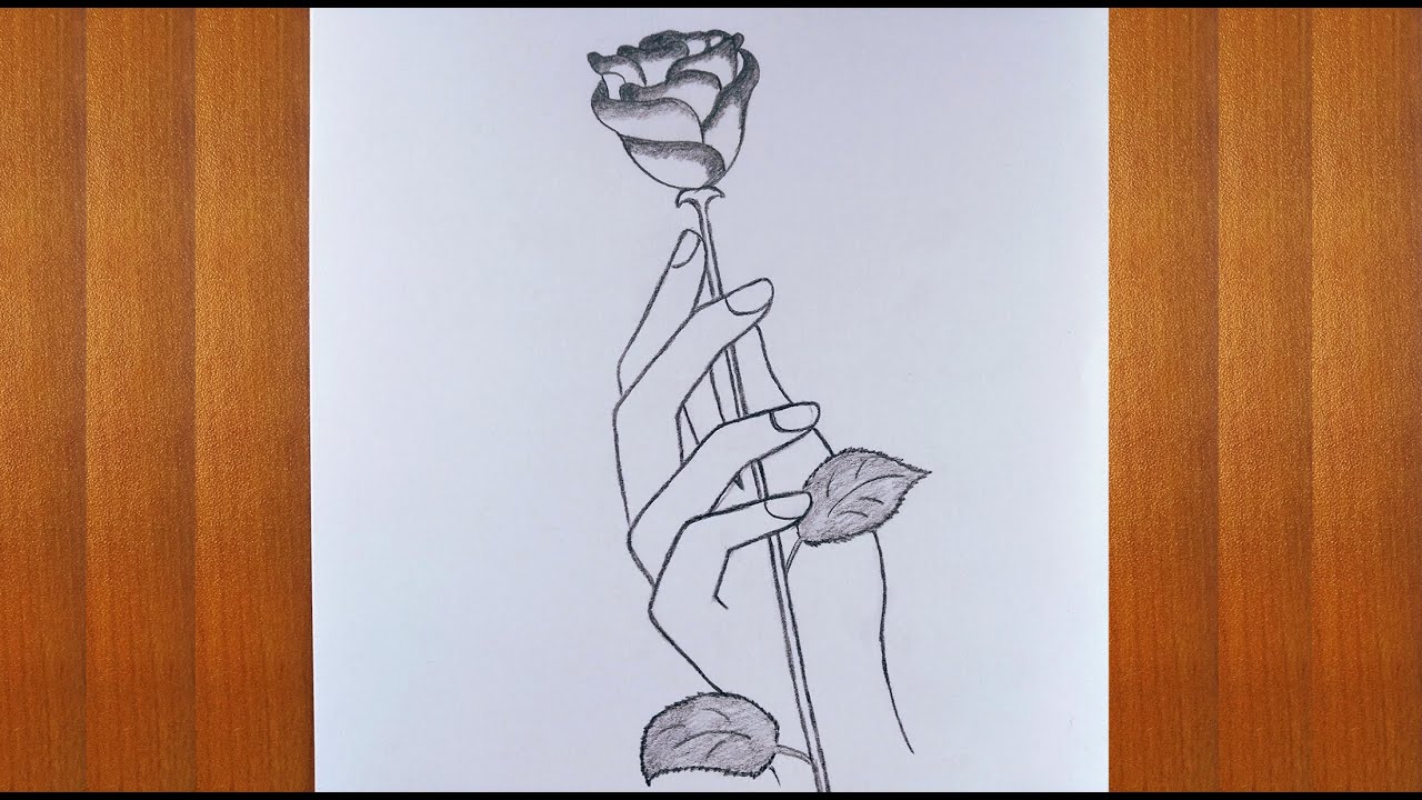 How To Draw A Hand Holding Rose | Vẽ Bàn Tay Cầm Hoa Hồng | Vẽ Bằng Bút Chì  | Pencil Sketch | Vẽ Bàn Tay | Tự Học Vẽ Tranh Đẹp