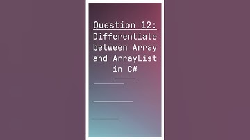 Interview Q12 - Differentiate between Array and ArrayList in C# #coding #csharp #dotnet