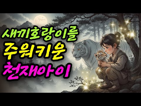 새끼호랑이를 주워키운 천재아기  야담 민담 전설 설화 사연 옛날이야기 오디오북 수면동화