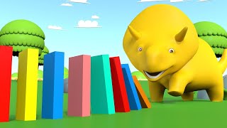 Learn Colors and Letters - Dino Plays Dominos - Learn with Dino | Learning Videos for Children screenshot 3