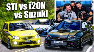 Ανάβαση με STI vs i20N vs Suzuki στο Assetto Corsa!