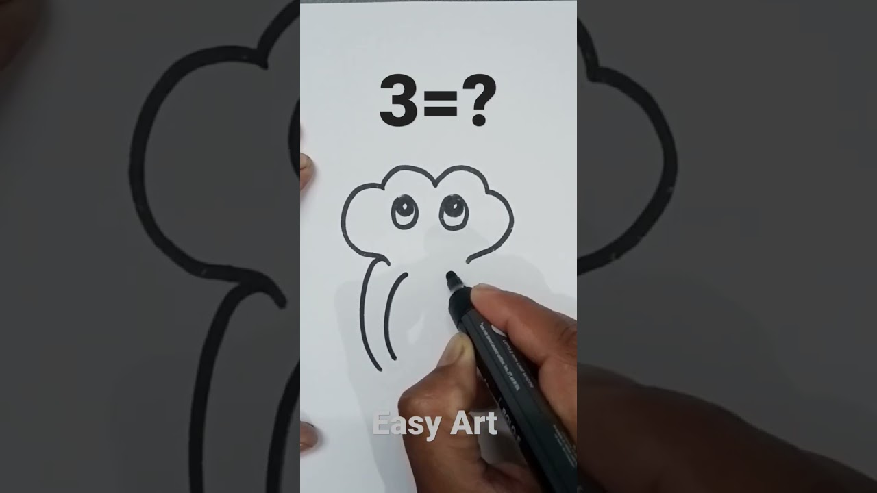 frog drawing with number 3 