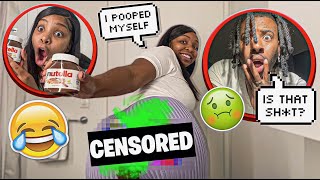 POOP PRANK ON BOYFRIEND TO SEE HIS REACTION ( HE GETS SO MAD )