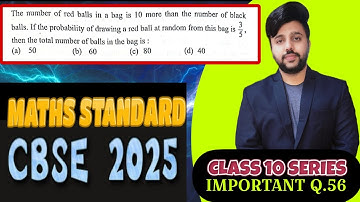The number of red balls in a bag is 10 more than the number of black balls If the probability of dra
