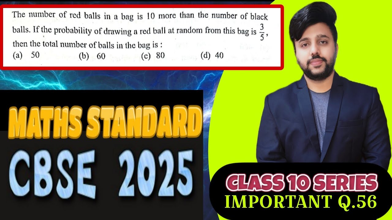 The number of red balls in a bag is 10 more than the number of black balls If the probability of dra